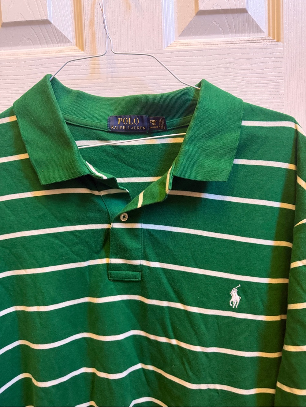 Ralph Lauren Green & White Striped Polo Shirt